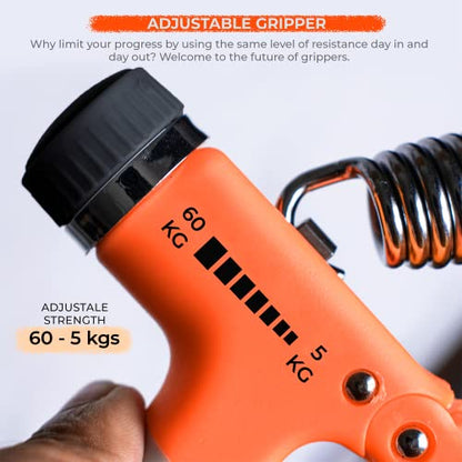 Boldfit Adjustable Hand Grip Strengthener, Hand Gripper for Men & Women for Gym Workout Hand Exercise Equipment to Use in Home for Forearm Exercise, Finger Exercise Power Gripper (40 Kg) Orange