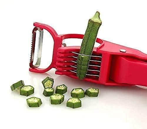 Vegetable Cutter 5 Sharp Blade with Peeler 2 in 1 ? Multi-Color